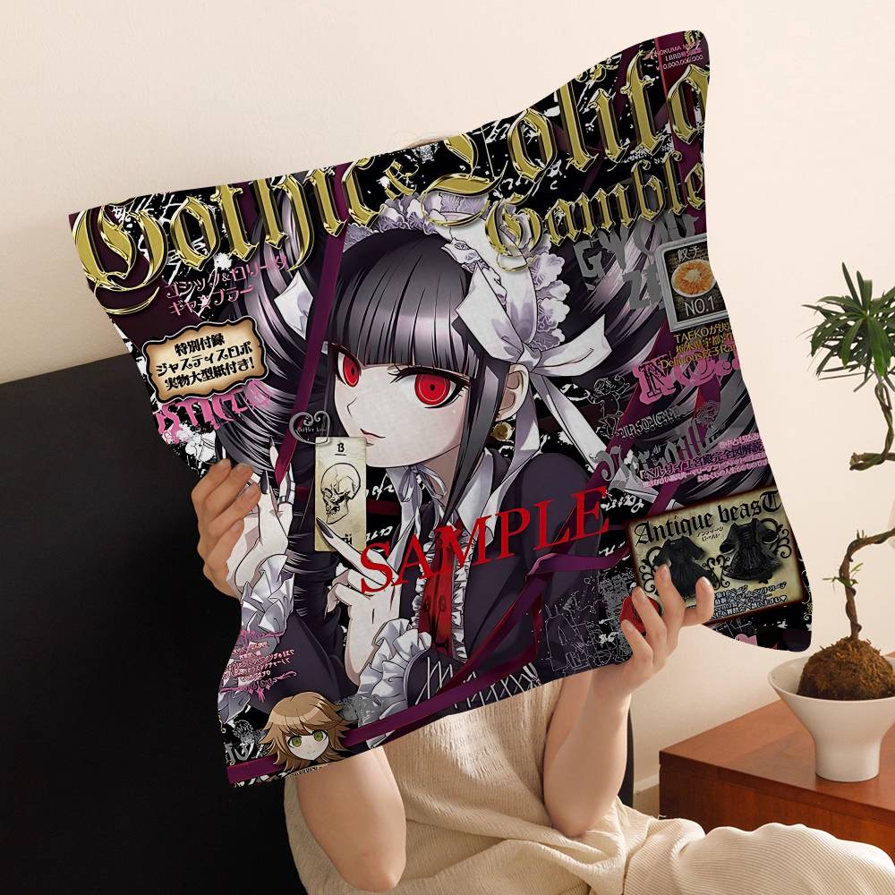 Классическая аниме-подушка Danganronpa Подушка для аниме Подушка для дивана Подушка для изголовья кровати Наволочка Чехол для подушки 45x45 см Модная
