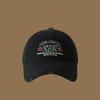 Retro old ripped embroidery baseball cap children big head circumference show face small sunshade cap