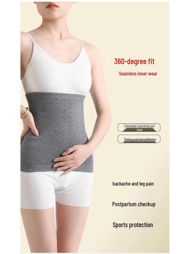 Unisex Mugwort & Cashmere Waist Support Belt: Warm Abdominal Wrap & Stomach Protector for Cold Protection.
