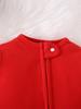 Red Baby Footed Zipper Romper, Long Sleeve Sleeper Onesie, Newborn Infant Solid Color Jumpsuit