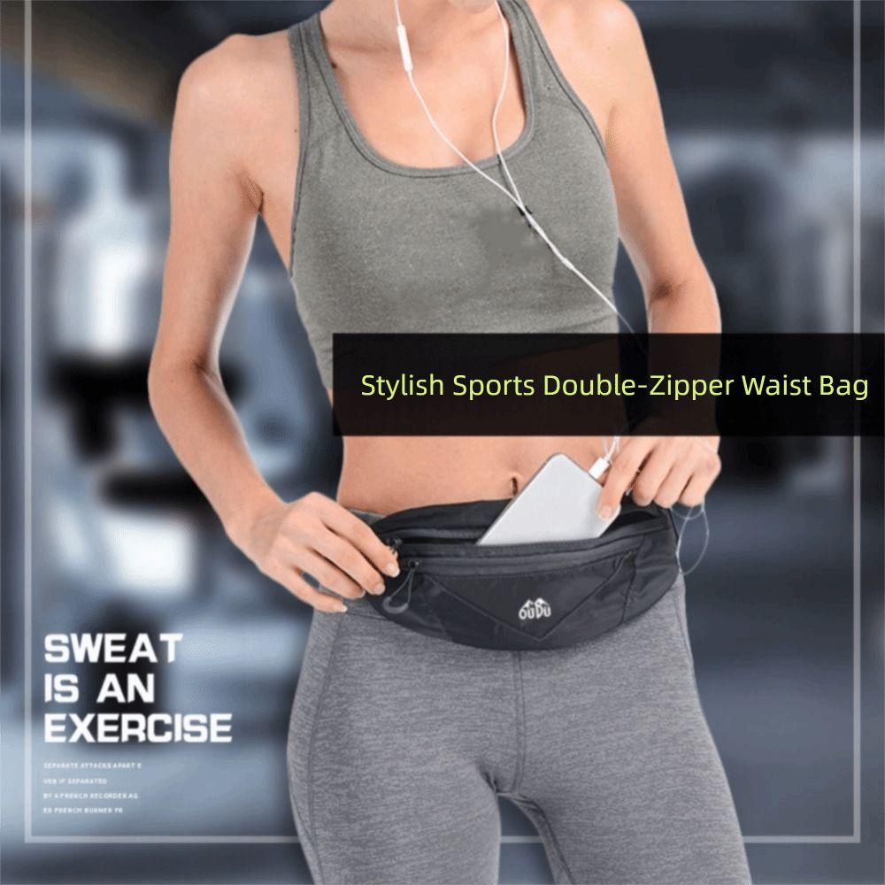 Сумка на пояс для мобильного телефона с двойным карманом, ультратонкая сумка на пояс для бега, спортивная поясная сумка, йога