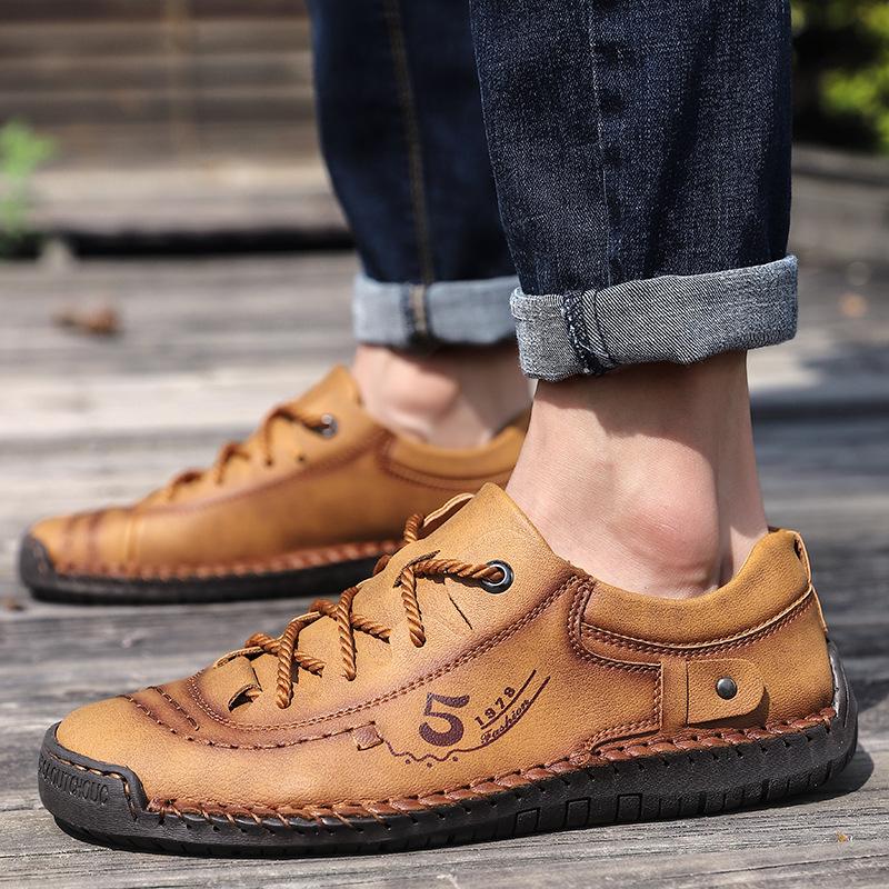 Большие размеры Мужские модные мягкие туфли Wild Breathable Hollowed Casual Leather Shoes Shoes Summer Driving Shoes