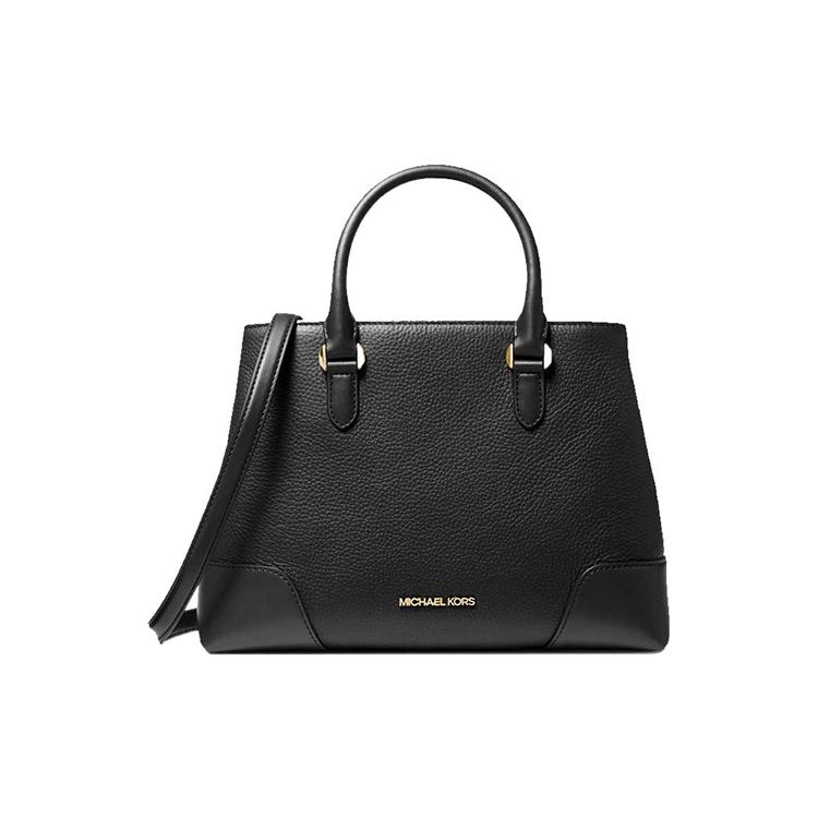 Michael Kors MK Crosby Классическая Элегантная Кожаная Сумка-Тоут с Золотым Логотипом Наплечная Сумка-Кроссбоди Женская Сумка Черная 38F0CCBS2L-001