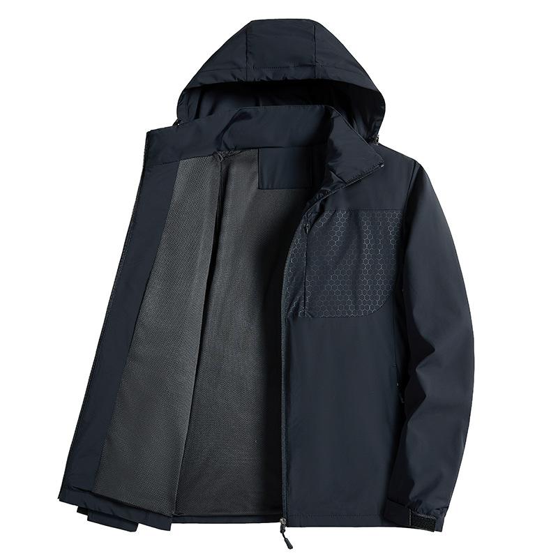 Уютная куртка большого размера со съемным капюшоном, однослойный верх с четырехсторонним плетением