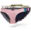 Underwear Women Cotton Sexy Lace Cute Bow Ladies Knickers Panties Low Waist Everyday Young Girls Briefs Lot 6 PCS