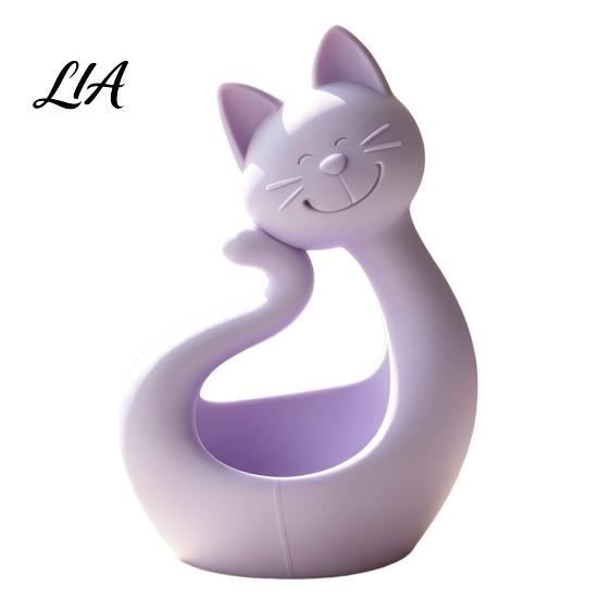 Unique Gift for Cat Lovers Shape 3D Printed Storage Tray, Matte Finish Decorative Desktop Small Item Holder Desk Durable PLA Ornament Bedroom Dressing