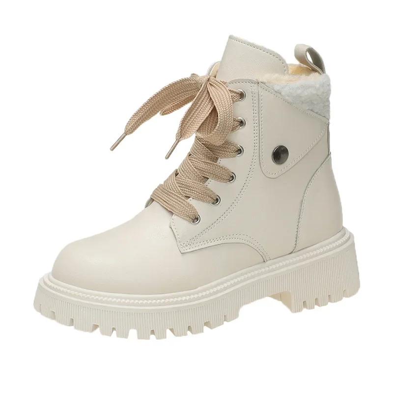 Женские ботильоны модные черные кожаные новые модные панк-обувь женские элегантные ботильоны со шнуровкой и круглым носком Botas De Mujer 2024