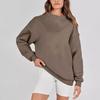 2023 Autumn/Winter Women's Loose High Neck Solid Color Long Sleeve Pullover Sweatshirt
