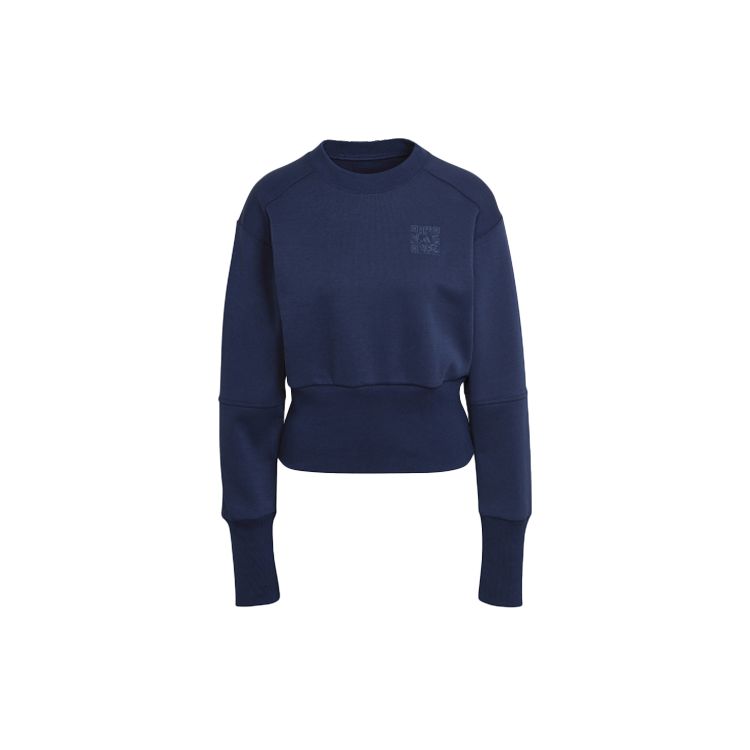 Adidas X Karlie Kloss Sweat Crew Color Block Pullover Women Sweatshirt Blue HB1435