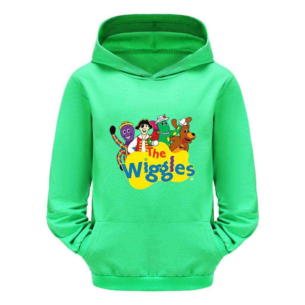 5749 Детская толстовка с капюшоном для мальчиков и девочек, с принтом The Wiggles, карманом, длинными рукавами