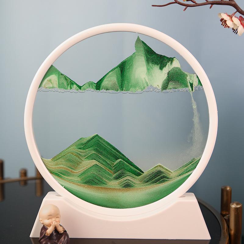 3D Песочные часы с перетекающим песком - Креативный пейзаж для декора гостиной и офиса