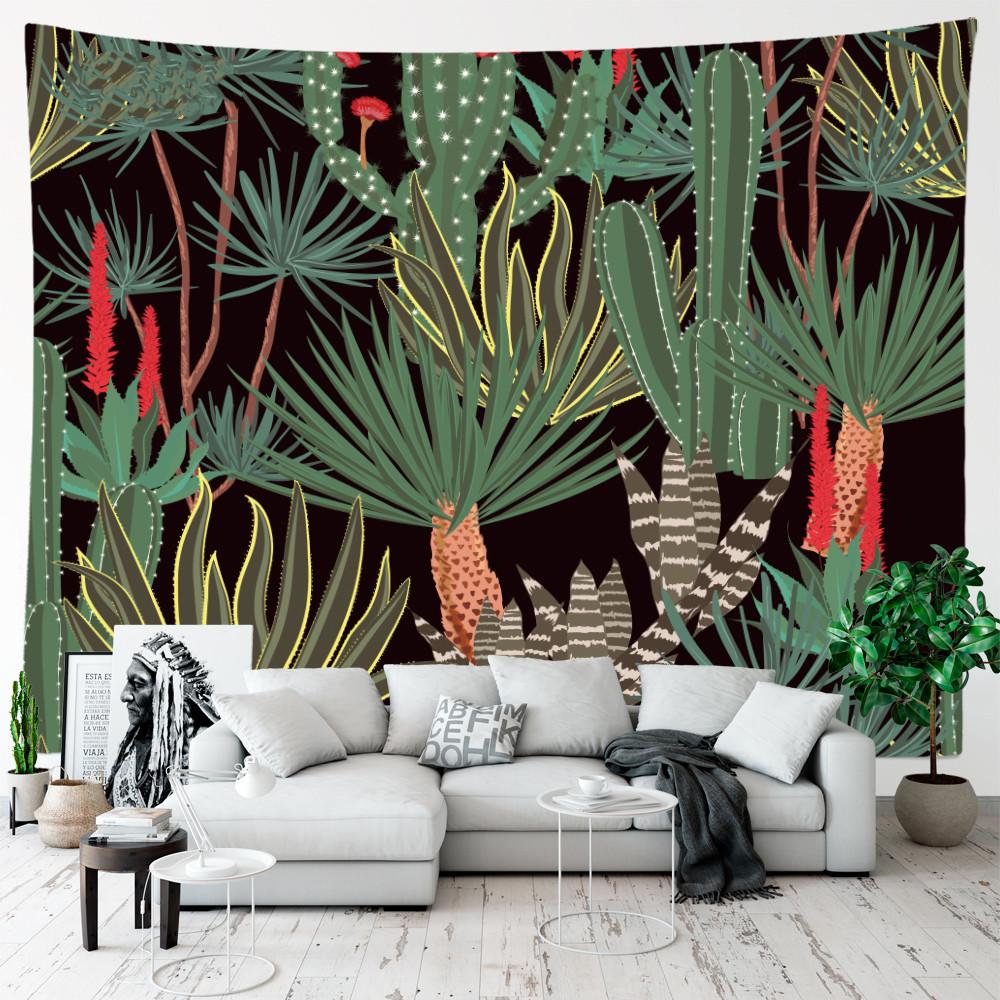 Гобелен с растениями, настенное украшение для комнаты, тропические листья, цветок, пейзаж, гобелен, фон, домашний декор для спальни