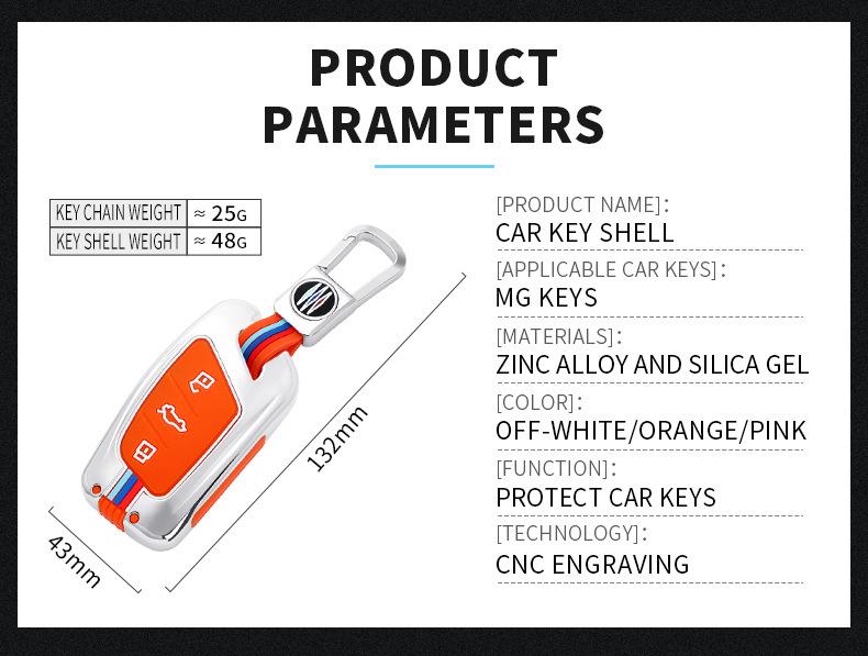MG Car Key Cover for MG6 Pro, MG5, Navigator 21, MG HS, and ZS Models