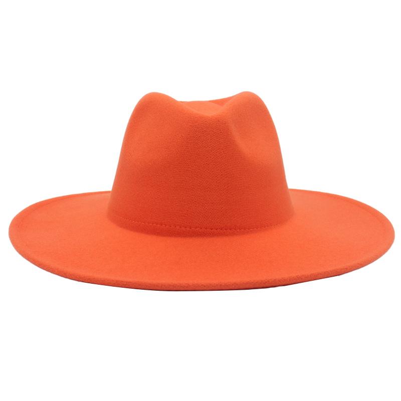 Шляпа с широкими полями, однотонная, из кашемирового фетра, джазовая шляпа, французский цилиндр
