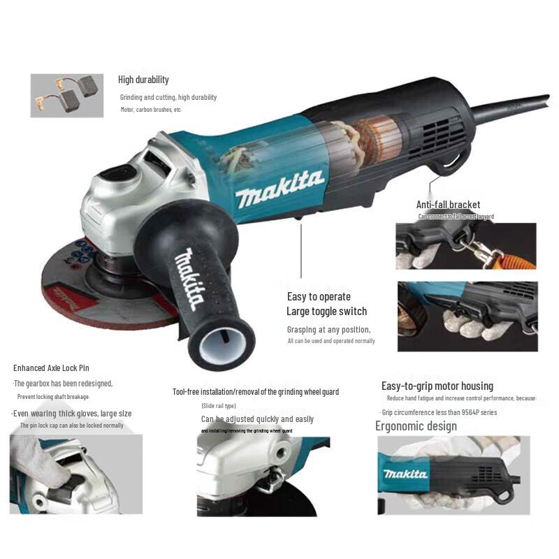 Makita GA4050 100мм Сетевая Бесщеточная Угловая Шлифмашина (УШМ) Вилка CN (адаптер в комплекте)