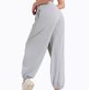 Women  Elastic High Waist Pant Casual Active  Fit Wide Leg Long Pants Trousers With Pockets