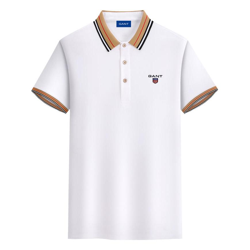 Gant Лето 2025 года, новая вышитая деловая повседневная рубашка поло с лацканами, удобная новая рубашка поло для пары
