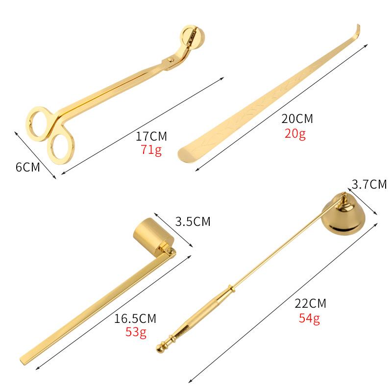 3pcs Luxury Candle Accessory Set Candle Extinguisher Tool Candle Snuffer Trimmer Hook Tray Dipper Home Decor For Party Wedding