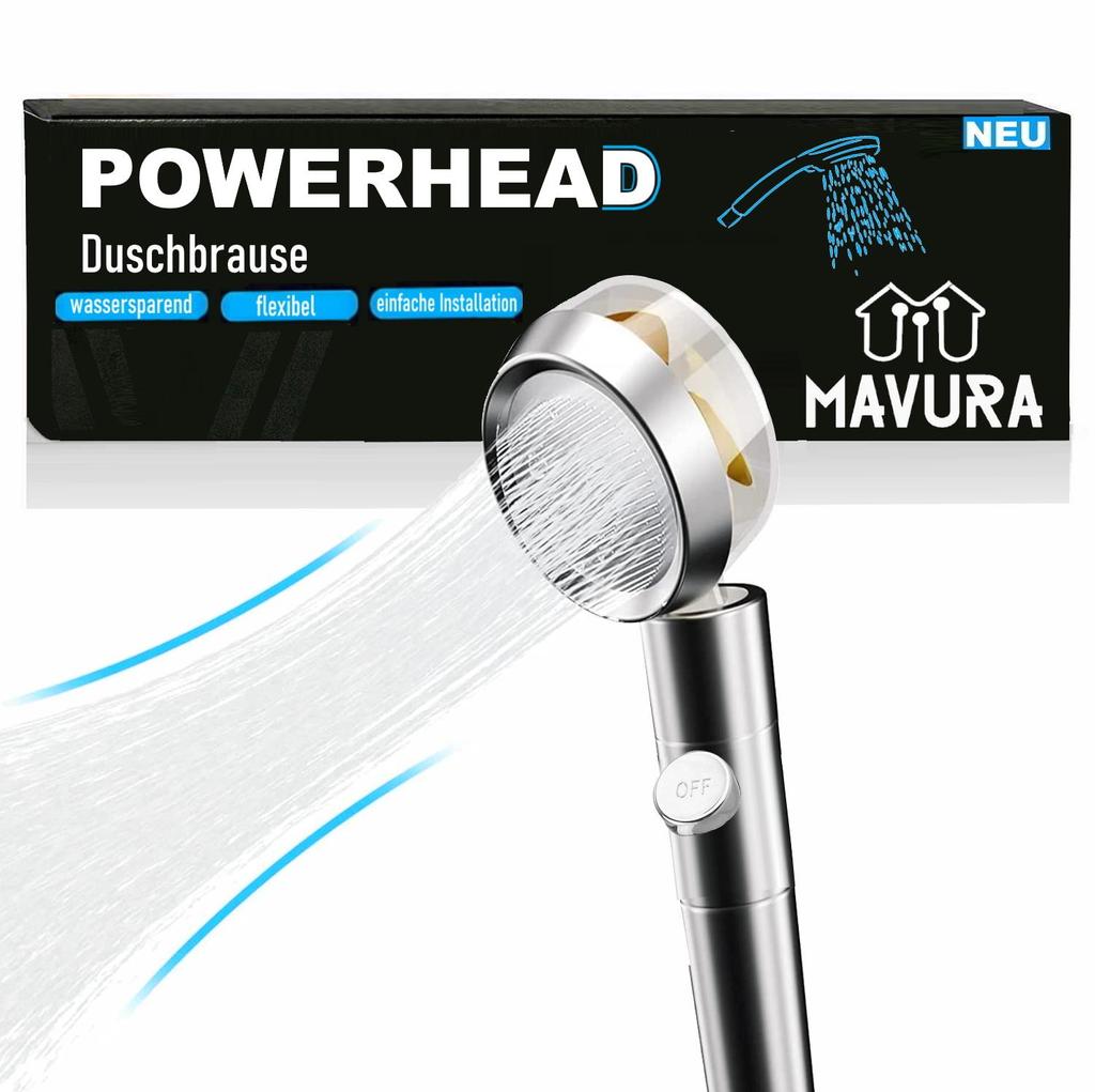 POWERHEAD Premium Shower Head Hand Shower Water Saving The Original