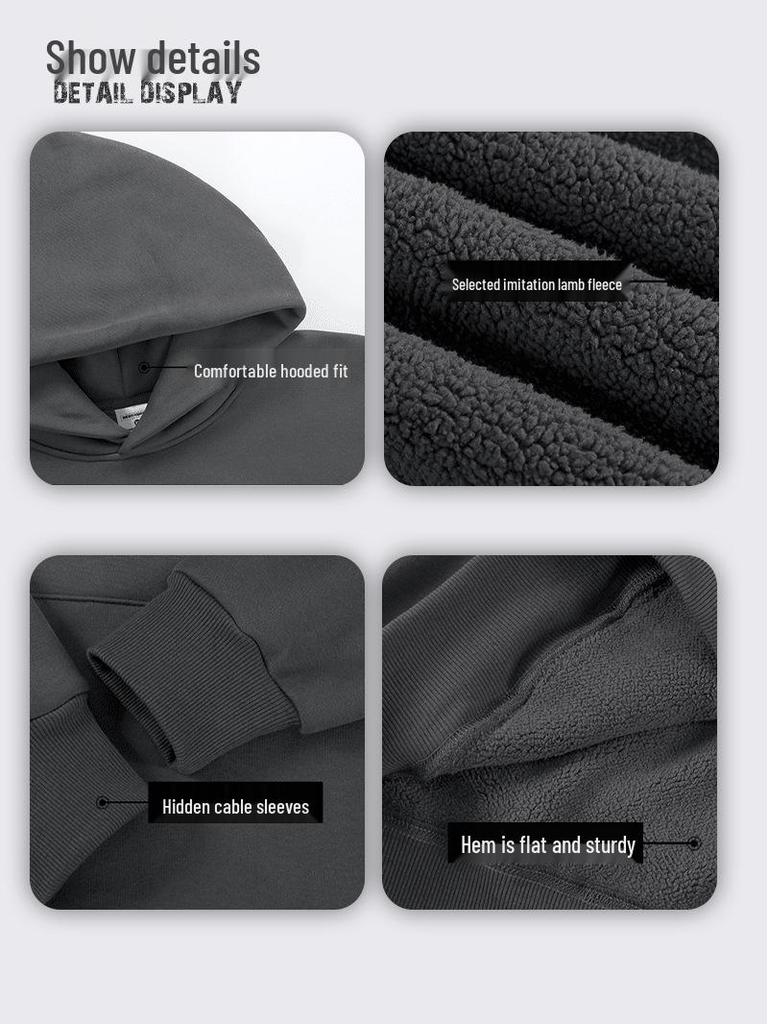 Худи флисовое с приспущенным плечом 500 г с карманами – Толстовка толстая, свободного кроя для пар