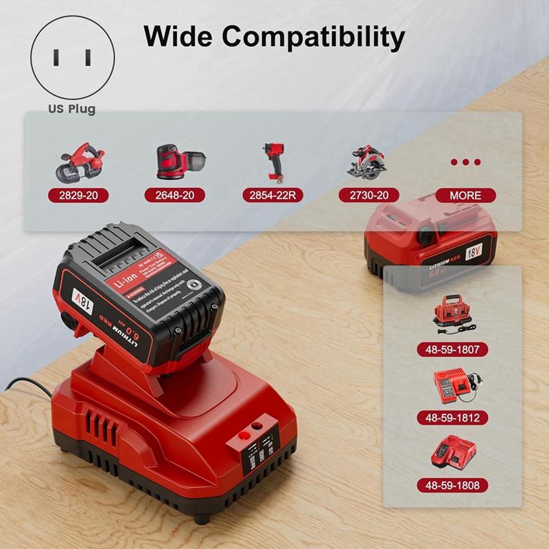 Замена для зарядного устройства Milwaukee M18 M12-18FC M12/M18 Быстрое зарядное устройство Штепсель США