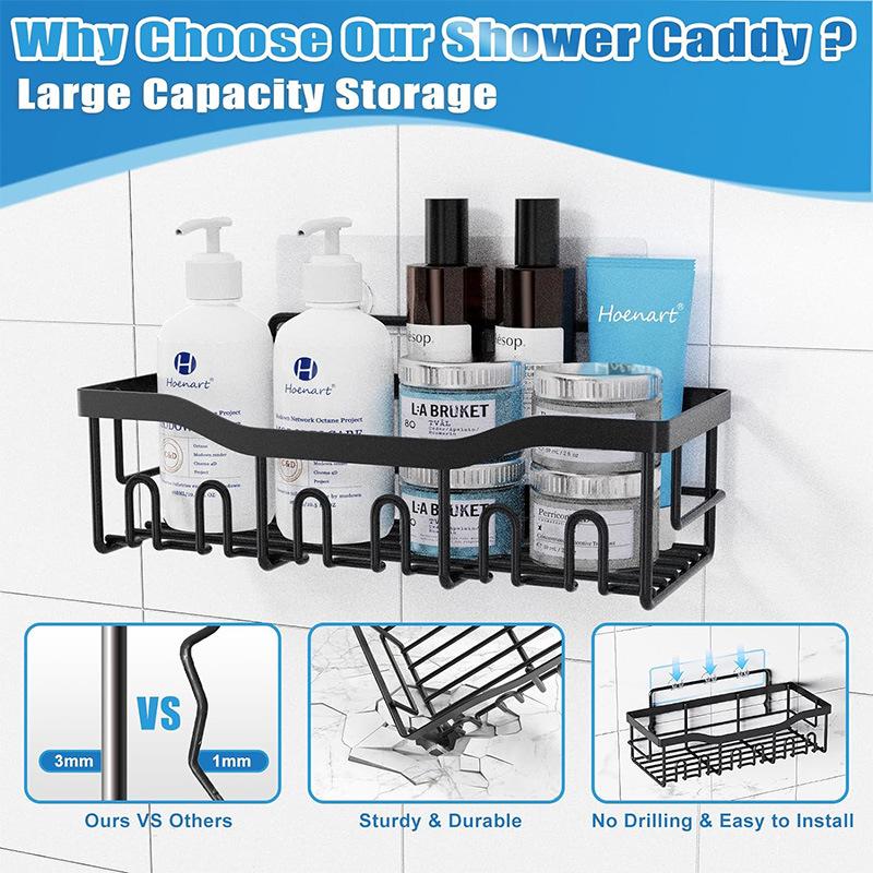 Клейкая душевая кабина нержавеющая нержавеющая сталь органайзеры для ванной с большой вместимостью без сверления полки для хранения в ванной комнате