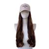 Gray Long Wavy Wig Hat All-in-One Women Natural Looking Synthetic Cap Daily Use