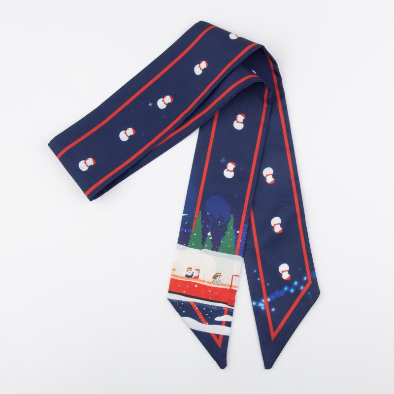 Festive Snowman Hair Scarf: Versatile Christmas & New Year Headband with Elegant Flowing Design