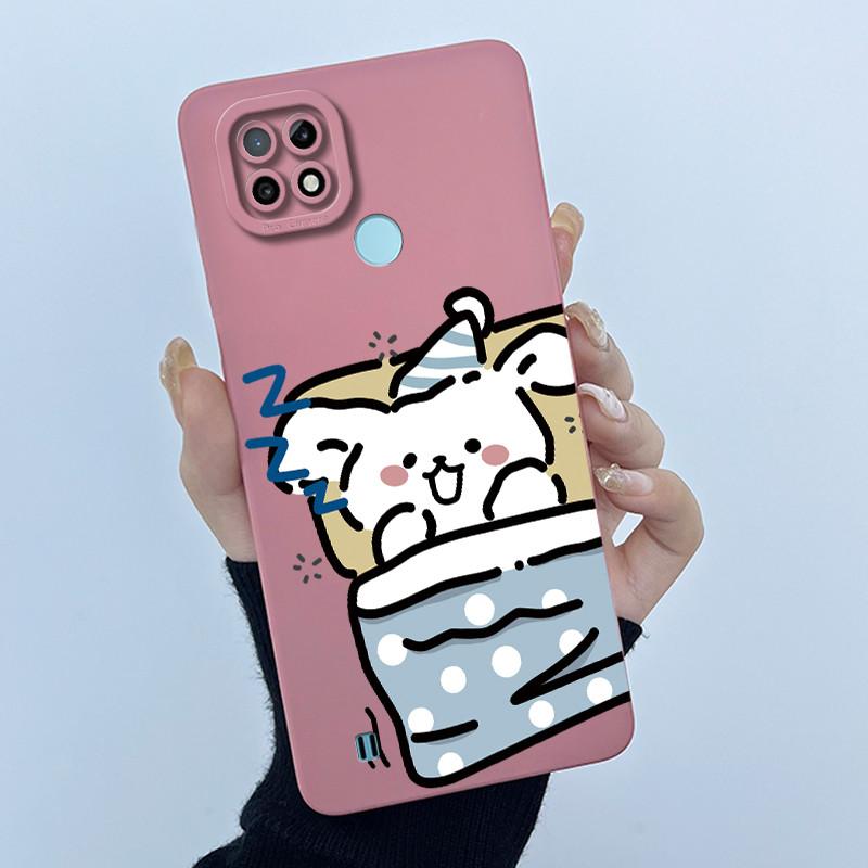 Для Realme C21 RMX3201 / C21Y RMX3261 RMX3263 C25Y Чехол для телефона Coque Мягкий силикон Сладкий расписной Девочки Милый печатный задний чехол