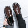 Spring Summer Versatile Thick Soled Round Toe Man Loafers Brown Leather Daily Wedding Fashion Dress Slip-on Party Casual Shoes