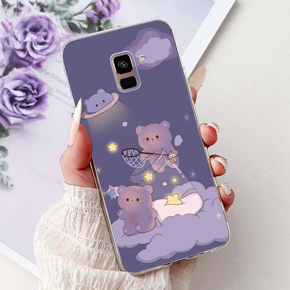 Phone Case For Samsung Galaxy A8+ (2018) SM-A730F / A8 (2018) SM-A530F Elegant Floral Butterfly Soft Silicone TPU Cases