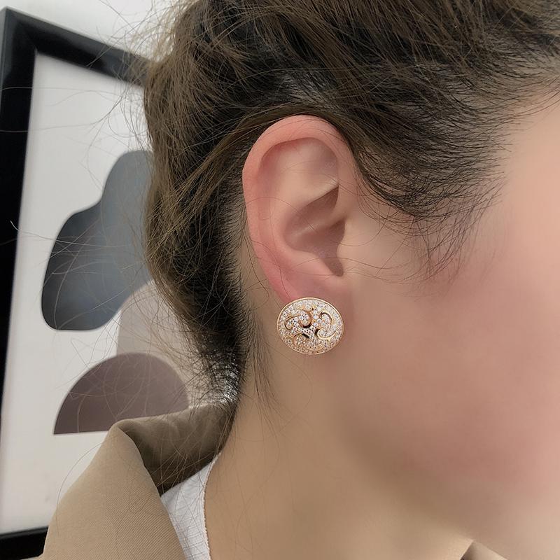Kinel Rose Gold Round Big Earrings For Women