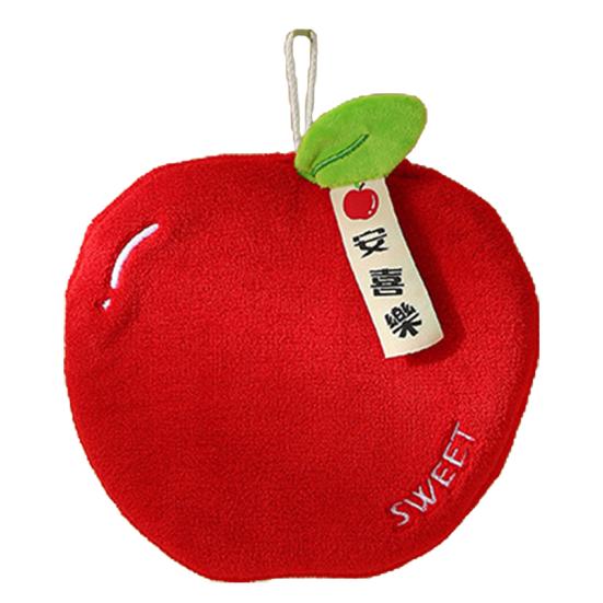 Coral Velvet Hand Towel Soft Absorbent Cartoon Fruit Design with Hanging Rope Quick Drying Household Lazy Hand Wipes Towel
