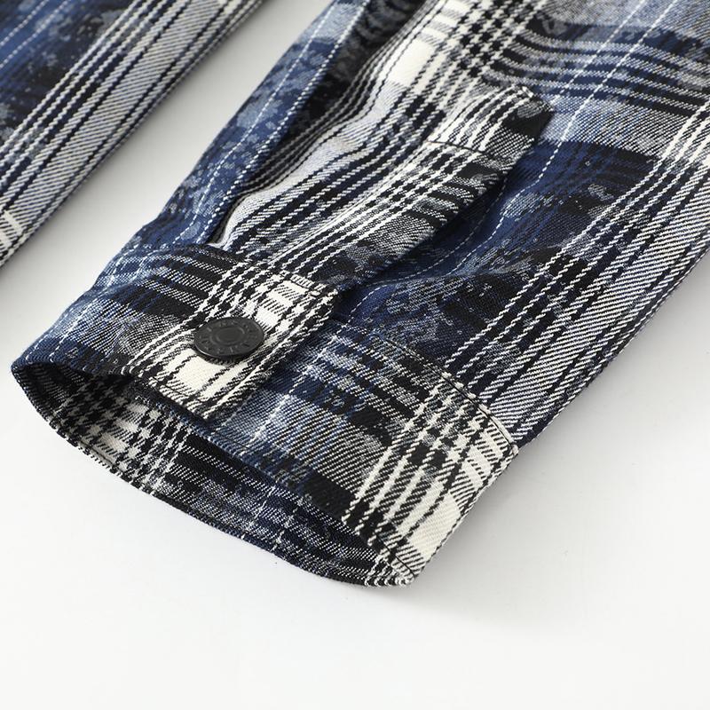 Vintage Plaid Shirt Oversized Outerwear Man Jackets Plus Size 4XL-11XL Casual Long Sleeve Top