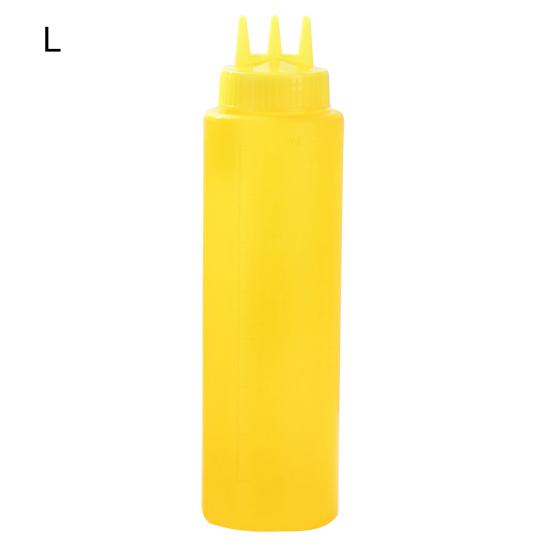 Refillable Squeeze Bottle Food Grade 3 Hole Large Capacity Condiment Bottles for Kitchen