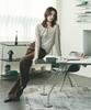ROIROI Loose Fit Tencel Henley Neck Long Sleeve Tee - Khaki