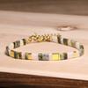 Fashion Pink Gold Tila Bead Bracelet Adjustable Handmade Beaded Bracelet for Women Jewelry