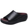 Women's High Heel Slippers  Summer Sexy Peep Toe Leather Sole Sandals Slip On Platform Shoes Mules Slides Zapatos De Mujer
