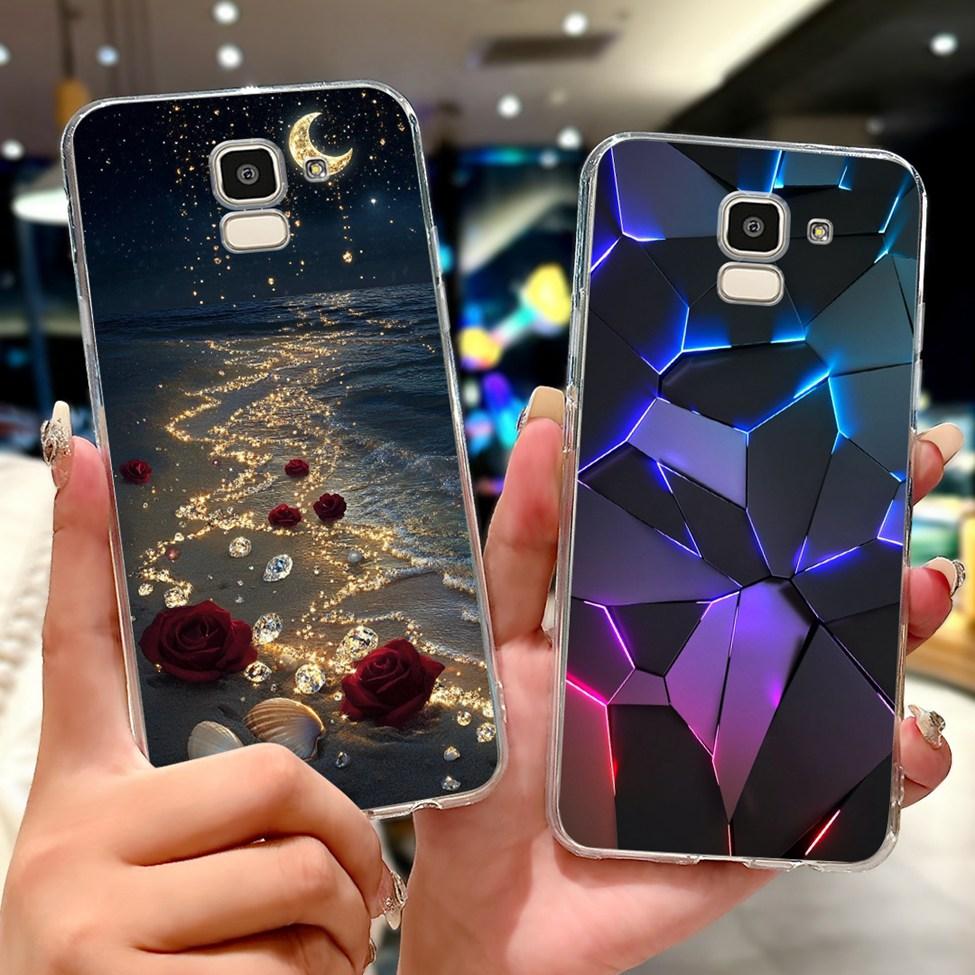 Прозрачный чехол для Samsung J6 2018 SM-J600F Милый Модный Забавный Расписной Задний Чехол для Samsung Galaxy J6 2018 Чехол для Телефона J600G J600FN