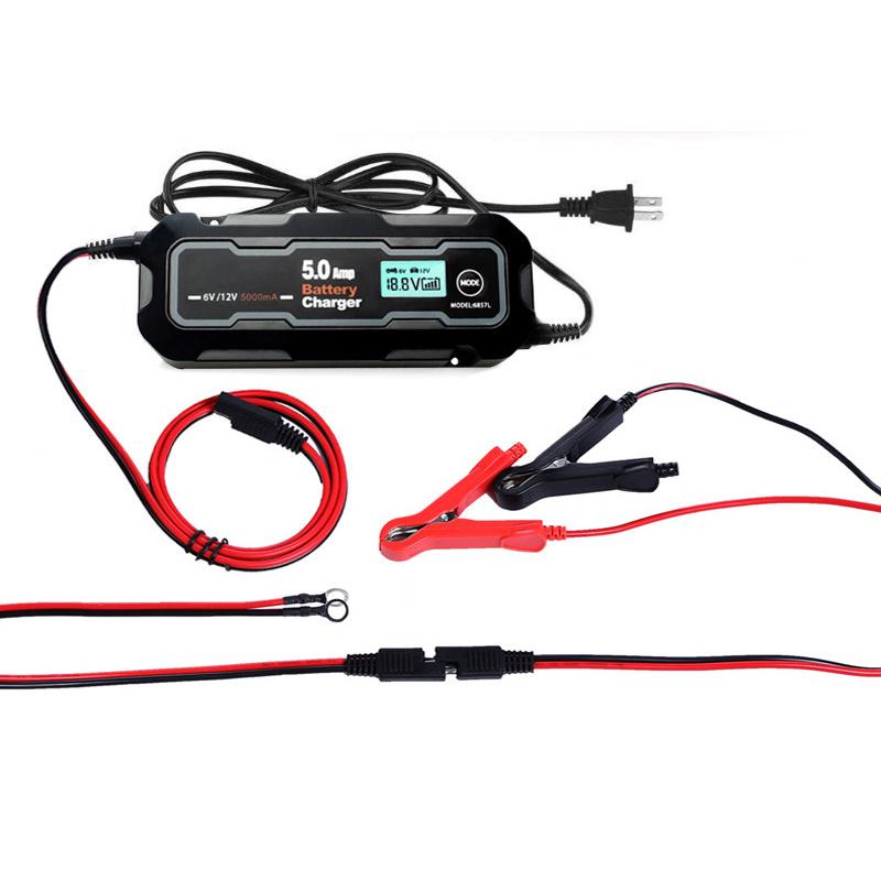 Многофункциональное зарядное устройство для автомобильного аккумулятора 5000 мА 6 В/12 В, полностью автоматическое интеллектуальное зарядное устройство для автомобильного мотоцикла