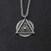 Masonic Eye of Providence Freemason Evil Eye Necklace In Stainless Steel Talisman Sign Medallion Punk Style Gifts Jewellery