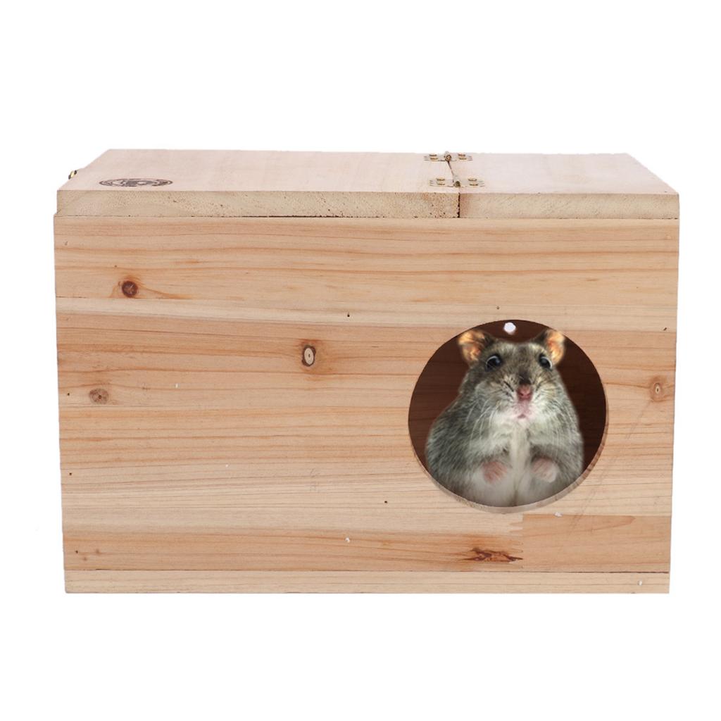 Natural Safety Wood Pets Animal Chinchilla Squirrel Mating Breeding Box Nesting House Cage