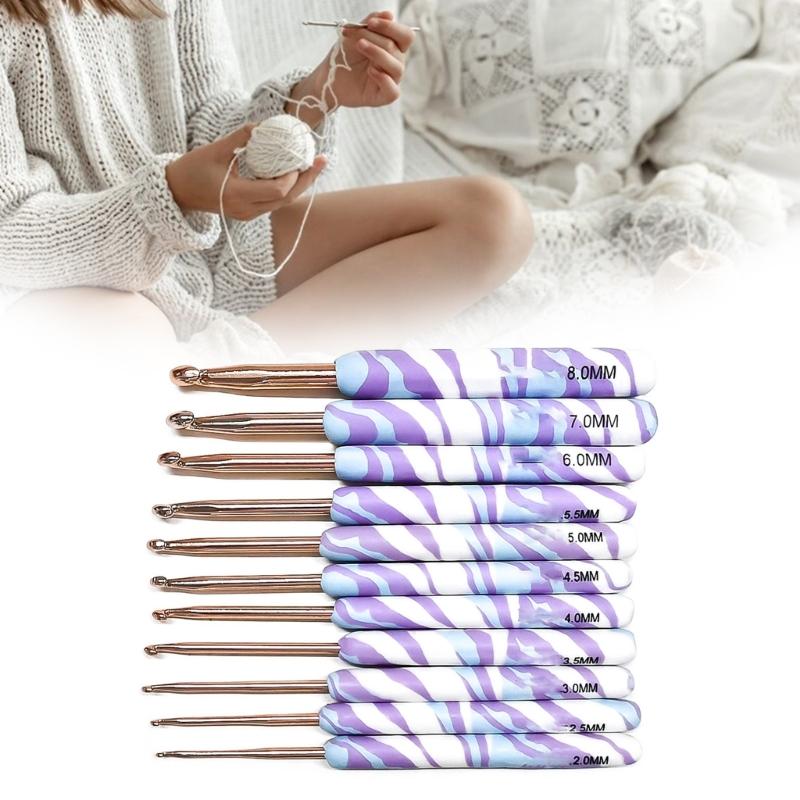 9/11 шт. Эргономичная ручка Крючок для вязания Эргономичная ручка Крючок для вязания Спица для начинающих взрослых 2,0 мм-6,0 мм ИЛИ 2,0 мм-8,0 мм