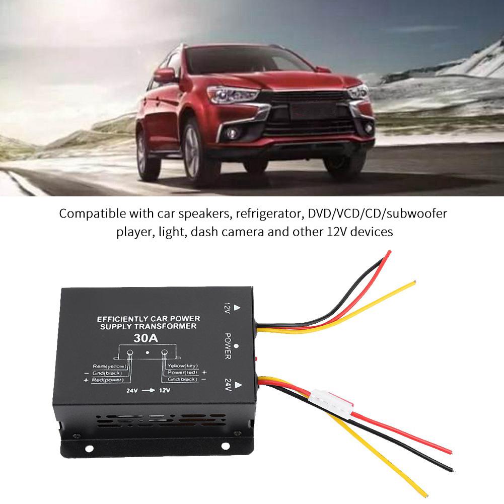 Автоматический преобразователь постоянного тока, инвертор, преобразователь постоянного тока 24 В в 12 В, автомобильный редуктор напряжения (30А)