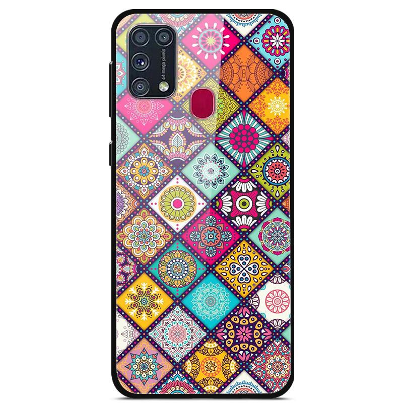 For Samsung A21S Case 2020 Lovely Tempered Glass Phone Hard Back Cover Cases For Samsung Galaxy M31S M21 M31 s Silicon Bumper