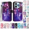 Fireworks Butterfly Luxury Painted Leather Case Wallet Book Style Cover for ZTE Blade A52,A53,A73,V50 Vita,V40S,V60,A35,A55,A75...