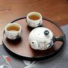 Ceramic Kungfu Tea Set, Snowflake Glaze, Household High-grade Tea Pot, Tea Cup Set, Simple Japanese Tea Making, Side Handle Pot