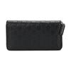Gucci GG Embossed Black Leather Zip Around Long Wallet For Unisex Daily Use