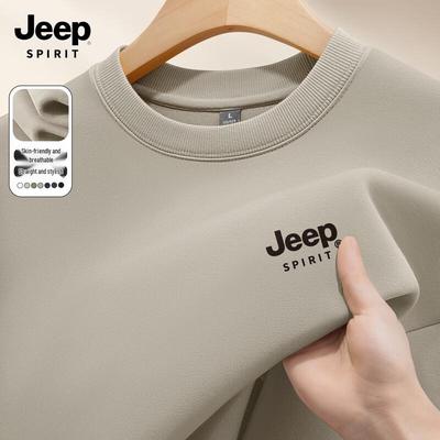 JEEP SPIRIT Мужской свитер с круглым вырезом, тяжелый вес, 2025