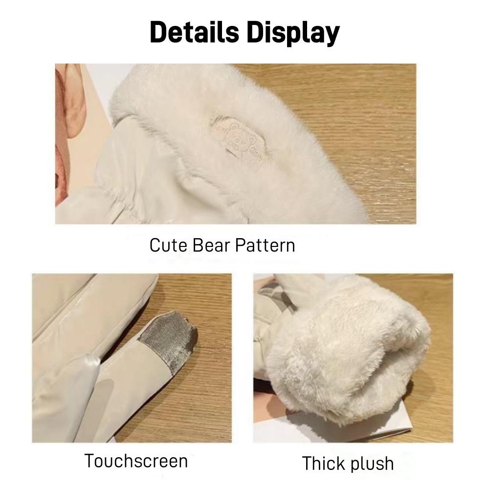 Лыжные перчатки женские зимние флисовые утолщенные теплые плюшевые хлопковые водонепроницаемые перчатки для сенсорного экрана для езды на открытом воздухе альпинизма